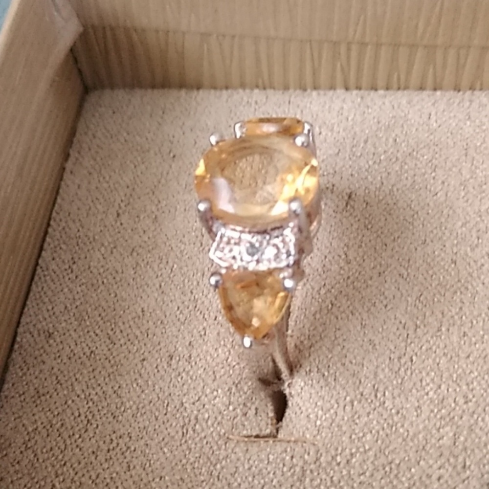Yellow citrine Sterling silver